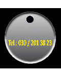 Hundemarke Aluminium Silber rund einzeilig