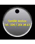 Hundemarke Aluminium Silber zweizeilig
