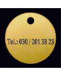 Hundemarke Aluminium Gold rund einzeilig