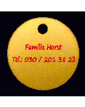 Hundemarke Messing rund zweizeilig