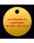 Hundemarke Messing rund dreizeilig