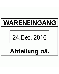 Wareneingangstempel mit Datum & einer Textzeile