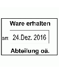 Wareneingangstempel mit Datum & Text
