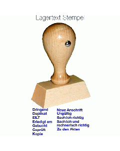 Lagertext Stempel Holz eckig
