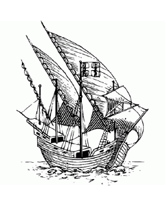 Segelschiff Vintage Stempel