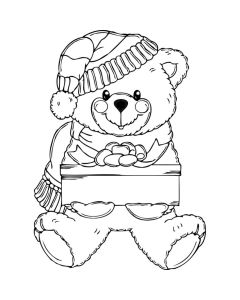 Motivstempel Teddy mit Geschenk