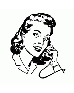 Vintage Stempel Dame mit Telefon