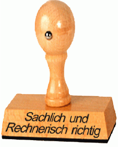 Lagertext Stempel Sachlich und Rechnerisch richtig