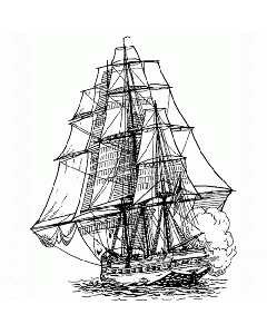 Kanonen Schiff Vintage Stempel