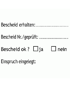 Bescheid erhalten Stempel