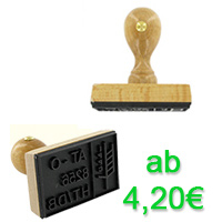 Eckige Holzstempel als Firmensempel